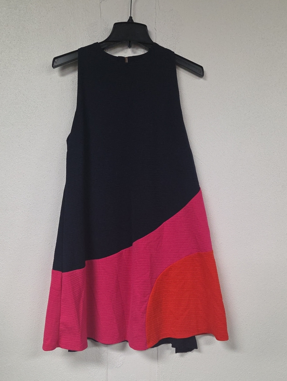 Slate & Willow Navy A-Line Dress with Pink and Red Colorblock